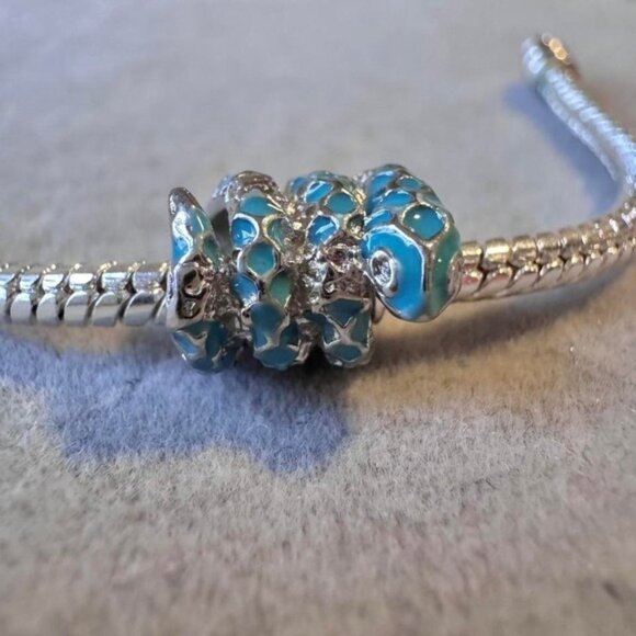 Blue Snake Charm fits PANDORA - Picture 1 of 8